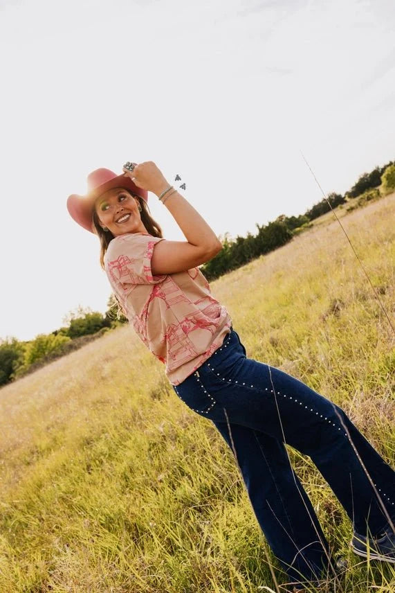 Pink Ranch Scene TeeS/M