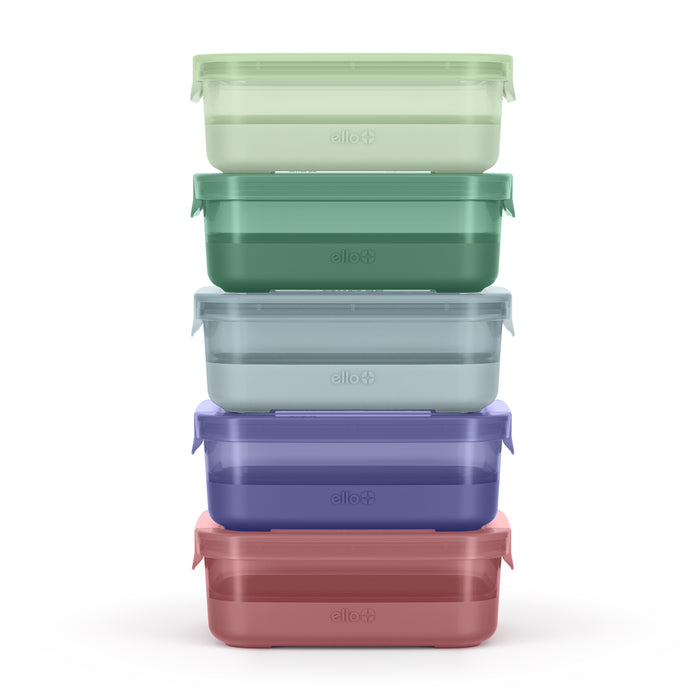 Plastic Food Storage 3.7c Containers with Soft Base, Set of 5