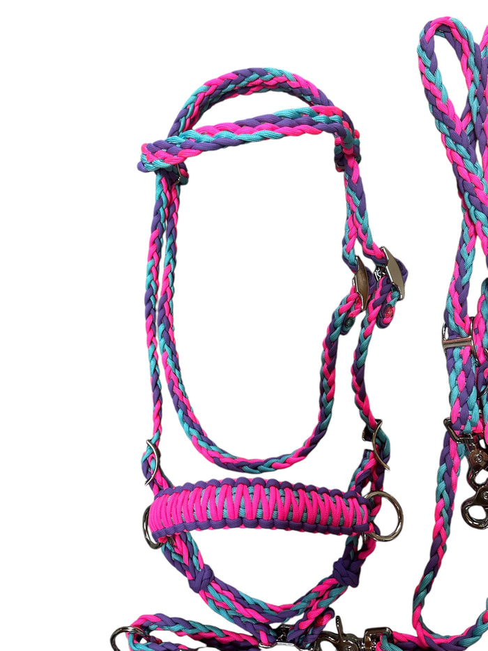 Pony Set-  hot pink turquoise and lilac.