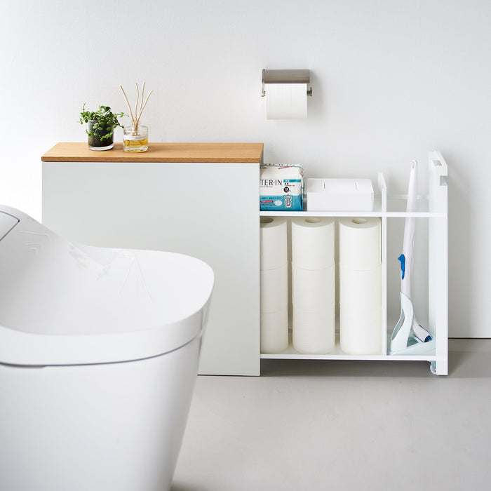 Pull-Out Bathroom Storage Cabinet - Steel + Wood