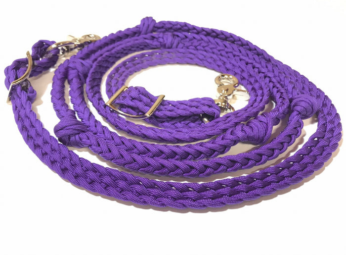 Purple barrel reins , Round with grip knots...You choose color and length - Tiffanys Braided Tack LLC