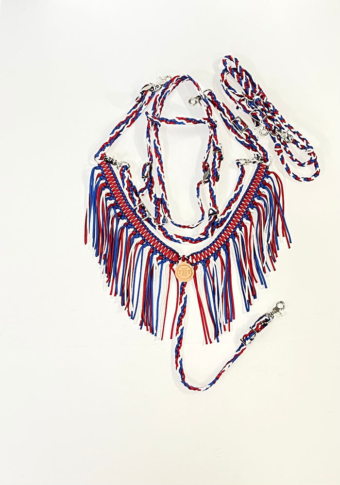 Red white and blue Tack set - Tiffanys Braided Tack LLC