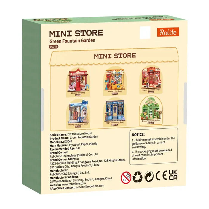Robotime Rolife - Green Fountain Garden DIY Miniature House Figure