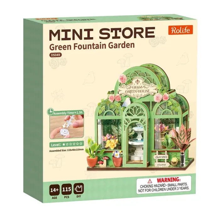Robotime Rolife - Green Fountain Garden DIY Miniature House Figure