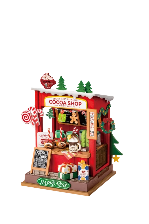 Robotime Rolife Cocoa Shop Christmas DIY House