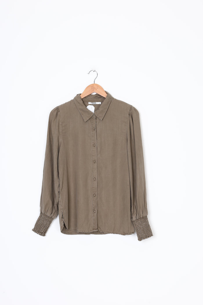 Sass Womens Green Shirt Size 10