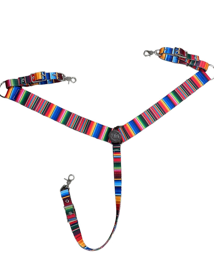 Serape tack set breast collar nylon horse size with browband headstall