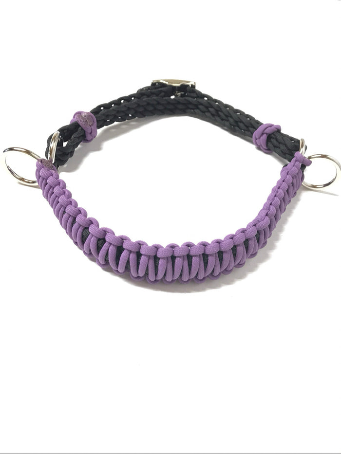 side pull hackamore  bitless attachment.... lilac with brown or black chinstrap...all sizes