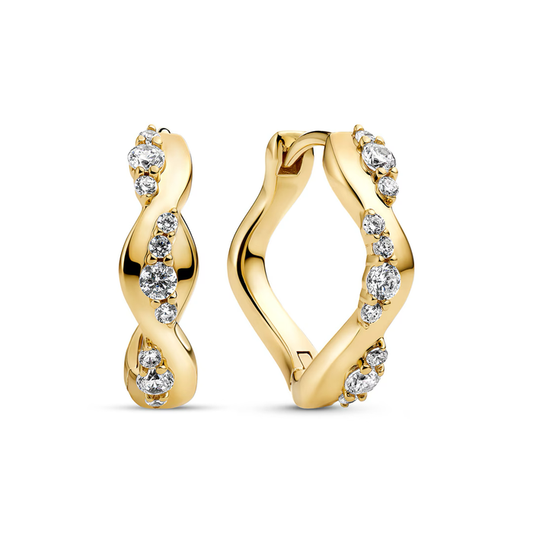 Sif Jakobs Ellera Waves Altro Creolo Kreolen Damenschmuck | SJ-E2762-CZ-YG