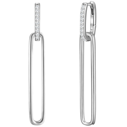 Silber Creolen groß mit Zirkonia