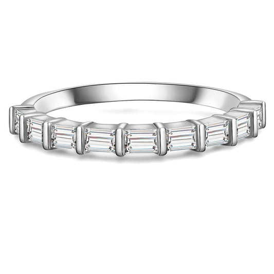 Silberring mit Baguette-Zirkonia