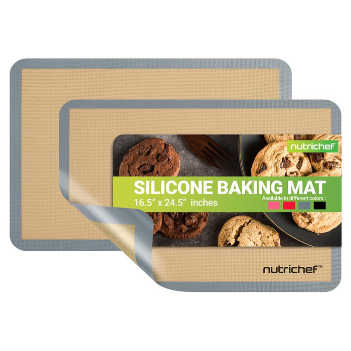 Silicone Baking Mats - Non-stick, Oven-safe 480¬8F, Food-Grade, Grey