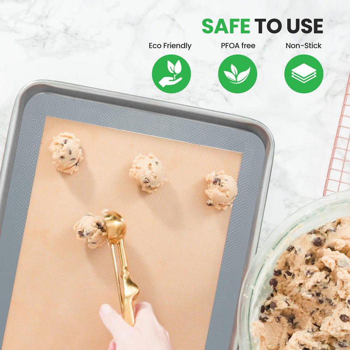 Silicone Baking Mats - Non-stick, Oven-safe 480¬8F, Food-Grade, Grey
