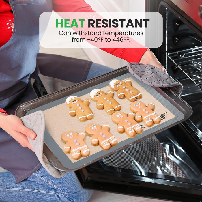 Silicone Baking Mats - Non-stick, Oven-safe 480¬8F, Food-Grade, Grey