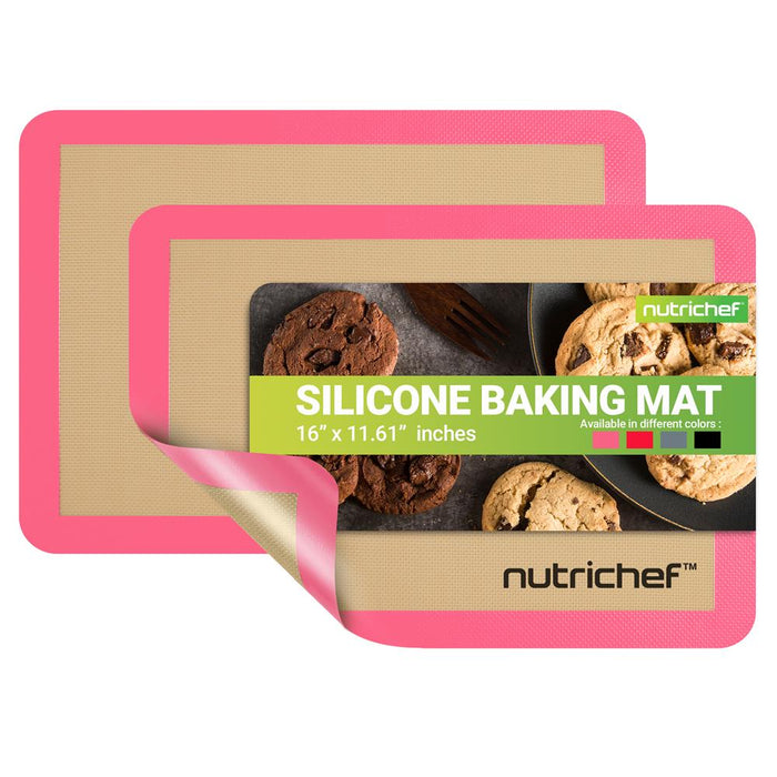 Silicone Baking Mats - Nonstick Reusable Food-Grade - Pink