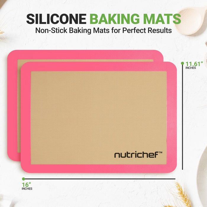 Silicone Baking Mats - Nonstick Reusable Food-Grade - Pink