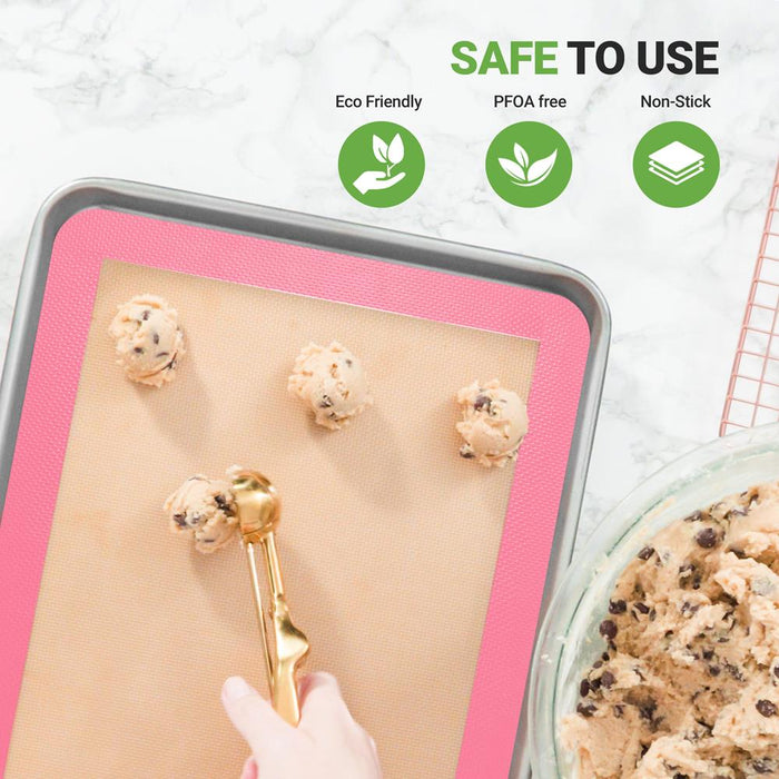 Silicone Baking Mats - Nonstick Reusable Food-Grade - Pink