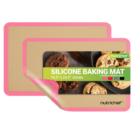 Silicone Baking Mats Non-stick Food-Grade Oven-Safe 480°F Pink