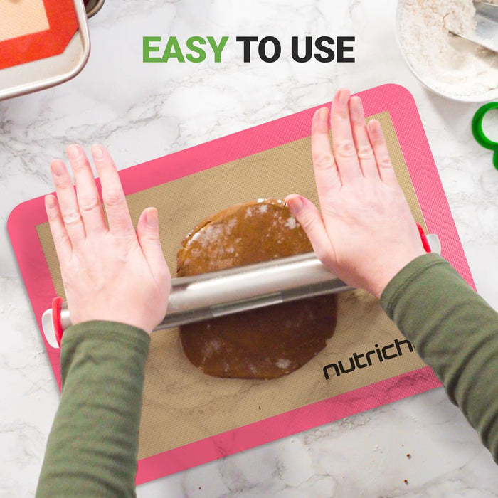 Silicone Baking Mats Non-stick Food-Grade Oven-Safe 480°F Pink