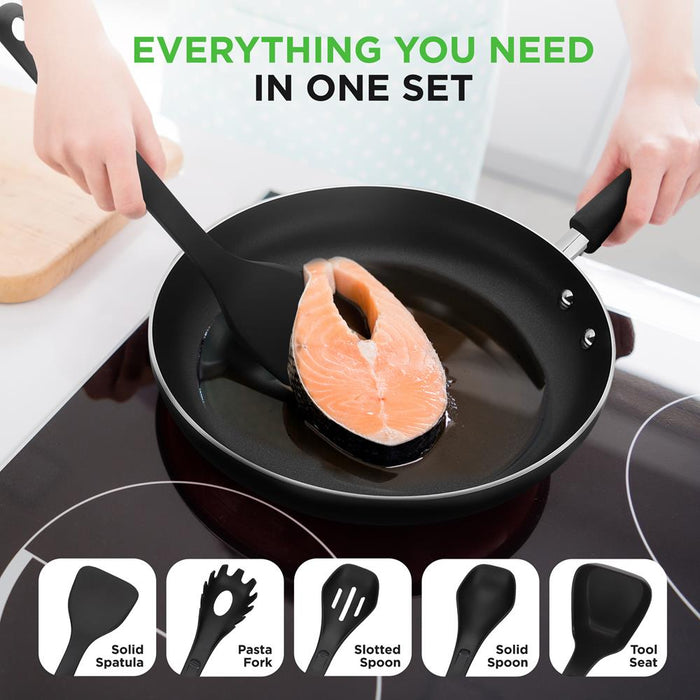 Silicone Cooking Utensils Set - Heat-Resistant, Food-Grade, Easy Clean