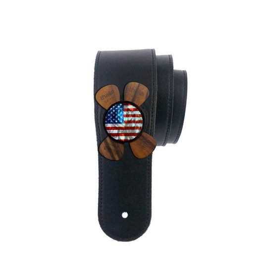 Thalia Strap Stars & Stripes | Limited Edition Pick Puck Integrated Leather Strap Black / STANDARD