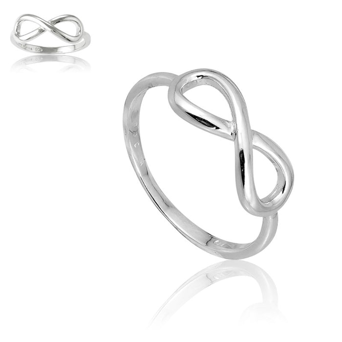 Sterling Silver Plain Infinity Ring, Size 5.