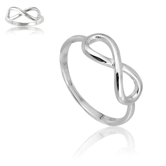 Sterling Silver Plain Infinity Ring, Size 5.