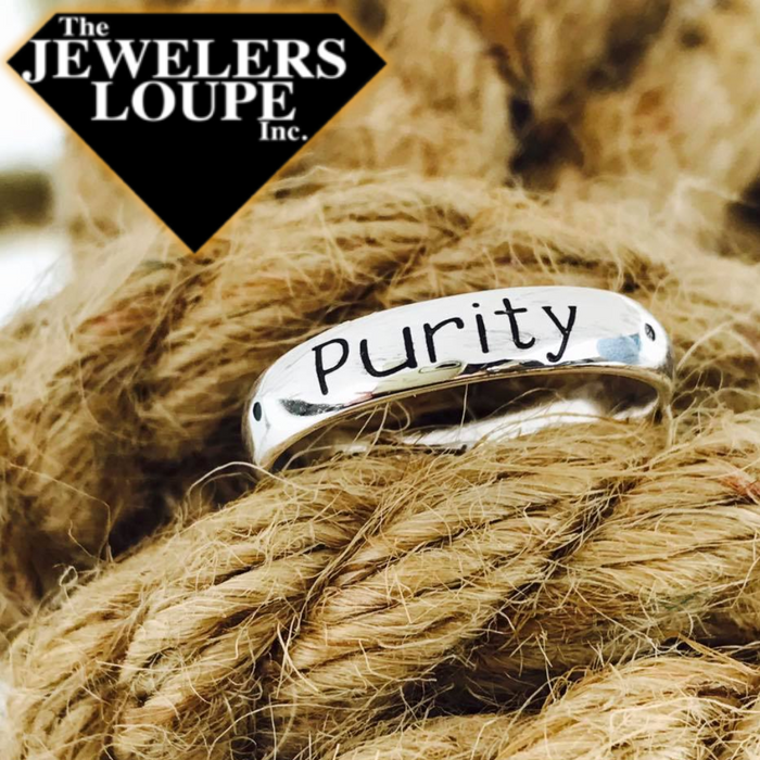 Sterling Silver Band with the word "Purity"