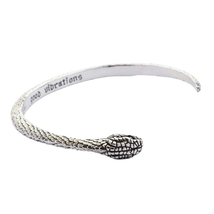 Full view of the adjustable sterling silver cuff suitable for 6.5 to 7 inch wrists