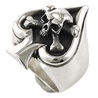 Sterling Silver Crossbone Skull Ring-Bikerringshop