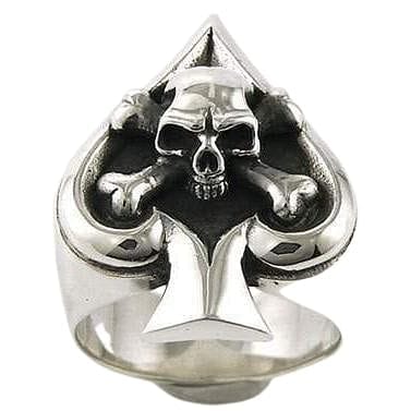 Sterling Silver Crossbone Skull Ring-Bikerringshop