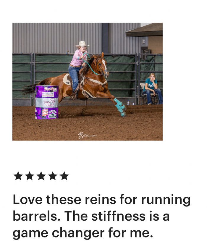 Stiff loop cable Barrel Reins with grip knots...You choose color and length - Tiffanys Braided Tack LLC