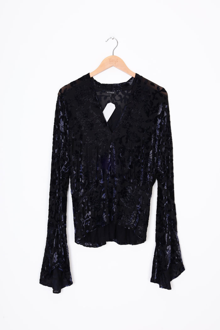 Storm Womens Black Top Size 12