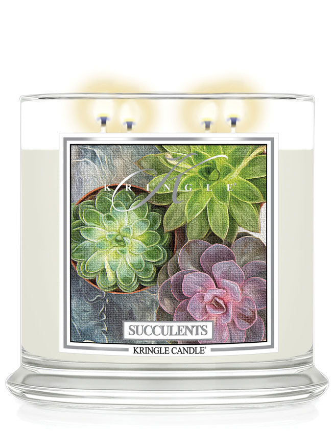 Succulents Scented 4-wick Lit Candle