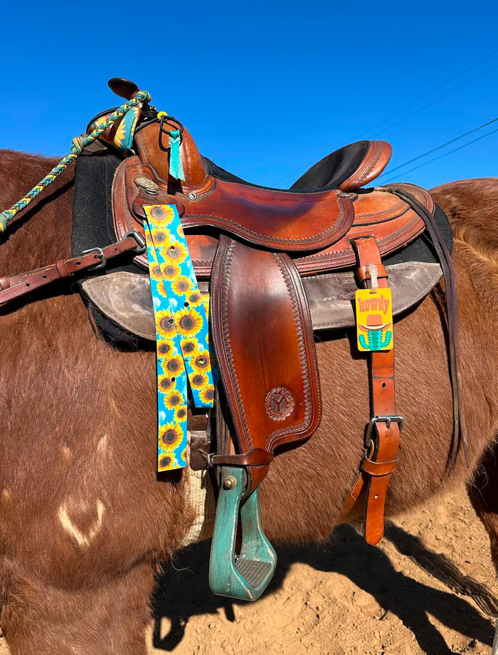 sunflower cinch strap - Tiffanys Braided Tack LLC