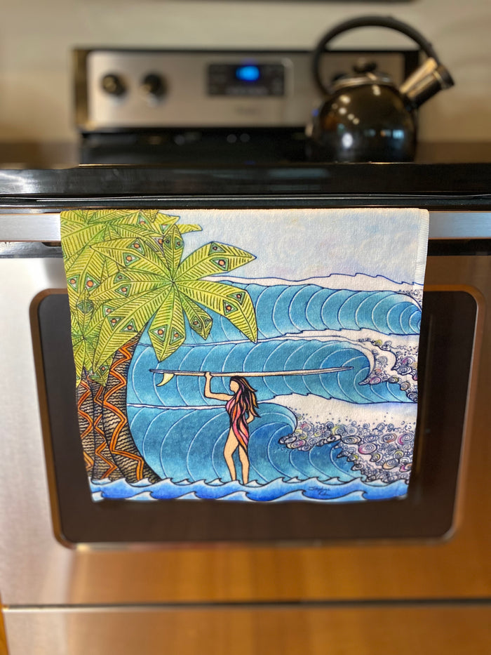 Surfer Girl Hand Towel