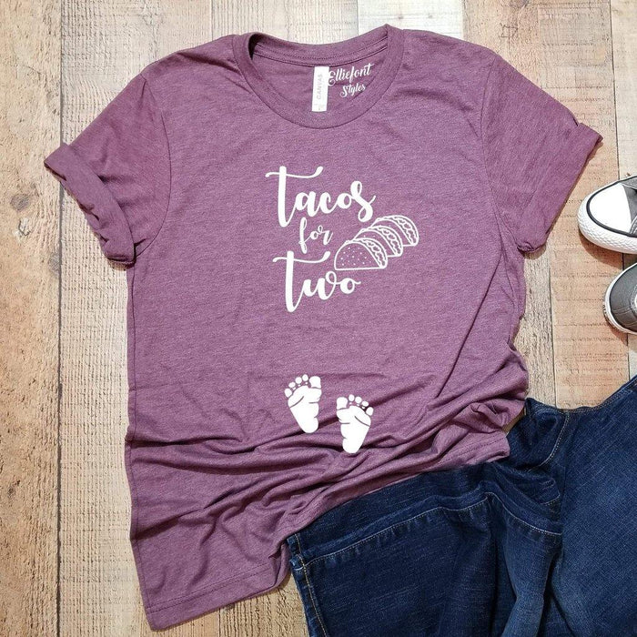 Tacos For Two Funny Pregnancy Announcement Shirt Graphic Tee