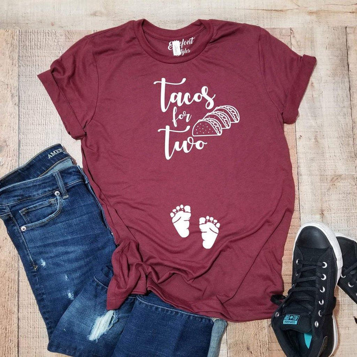 Tacos For Two Funny Pregnancy Announcement Shirt Graphic Tee - Elliefont Styles