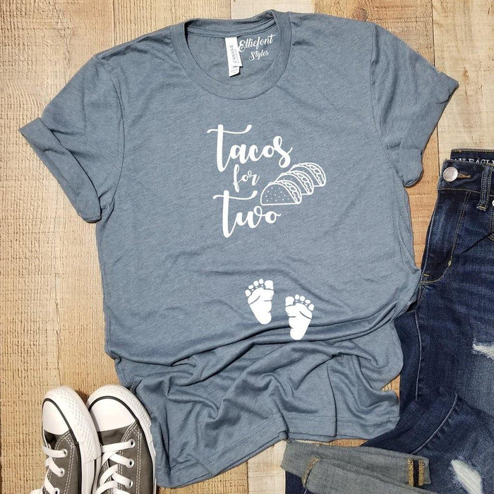 Tacos For Two Funny Pregnancy Announcement Shirt Graphic Tee - Elliefont Styles