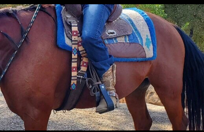 Tan Tribal cinch strap - Tiffanys Braided Tack LLC