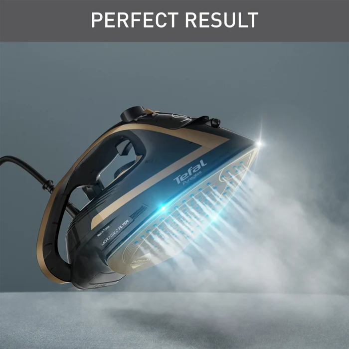 Tefal Puregliss Anti-Calc Copper & Black Steam Iron FV8064 steam boost