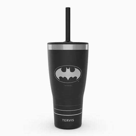 Tervis DC Comics - Batman Logo Engraved on Onyx Shadow 30 Oz Stainless Steel Tumbler with Straw Lid