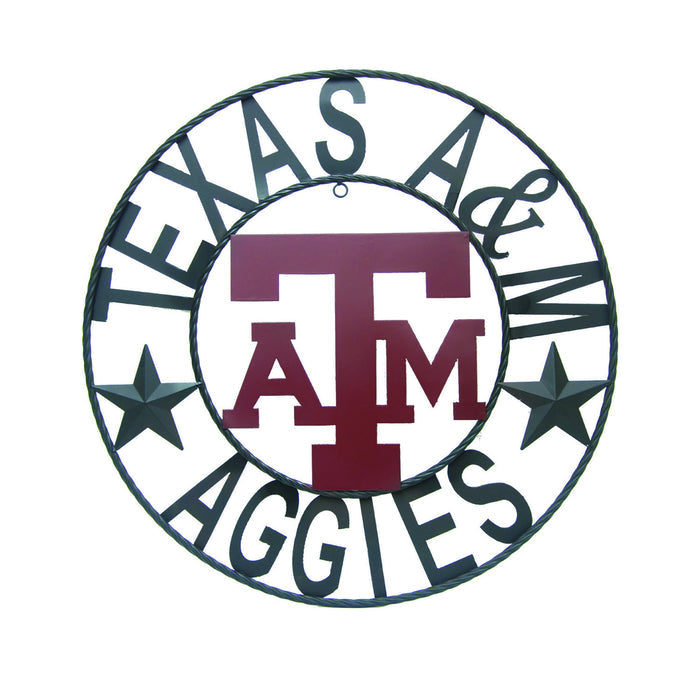 Texas A&M Aggies Round Wrought Iron Wall Decor