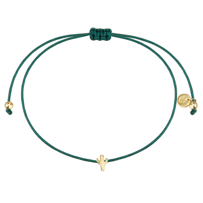 Textil Armband grün Kaktus gelbgold