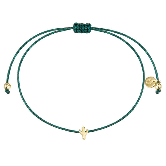 Textil Armband grün Kaktus gelbgold