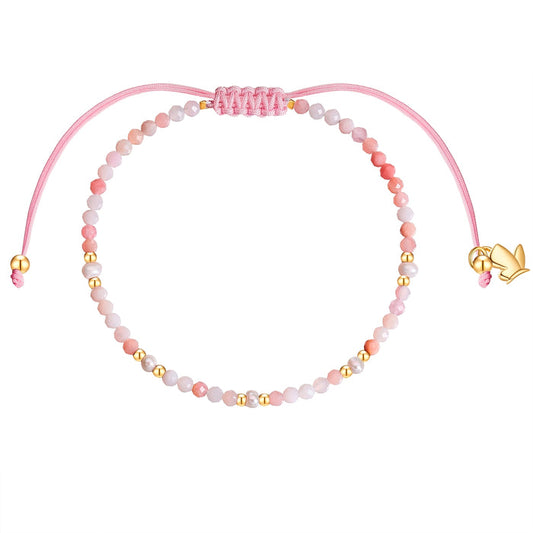 Textil-Armband rosa Opal Süßwasser-Zuchtperle