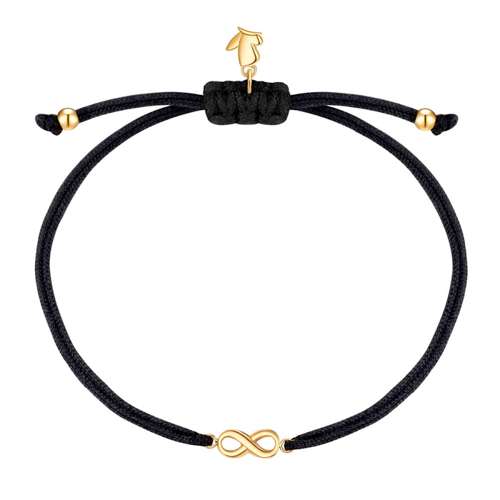 Textil Armband schwarz Infinity gold