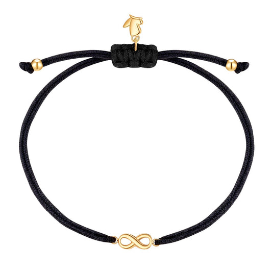 Textil Armband schwarz Infinity gold