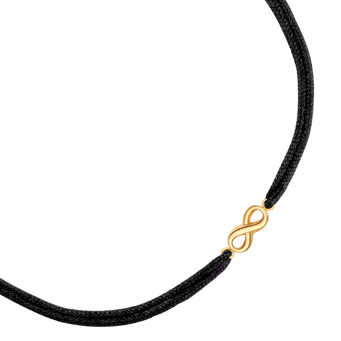 Textil Armband schwarz Infinity gold