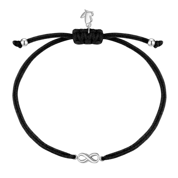 Textil Armband schwarz Infinity silber